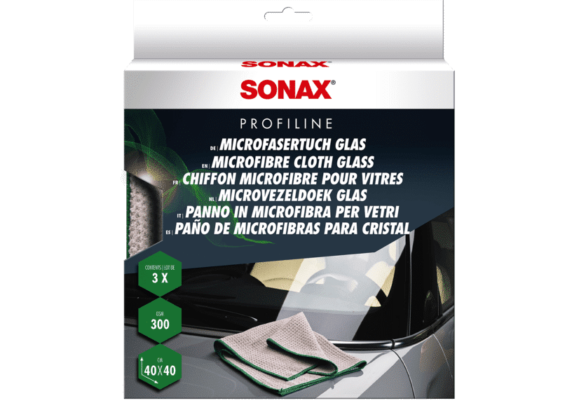 SONAX Microfibre Cloth Glass 3pc